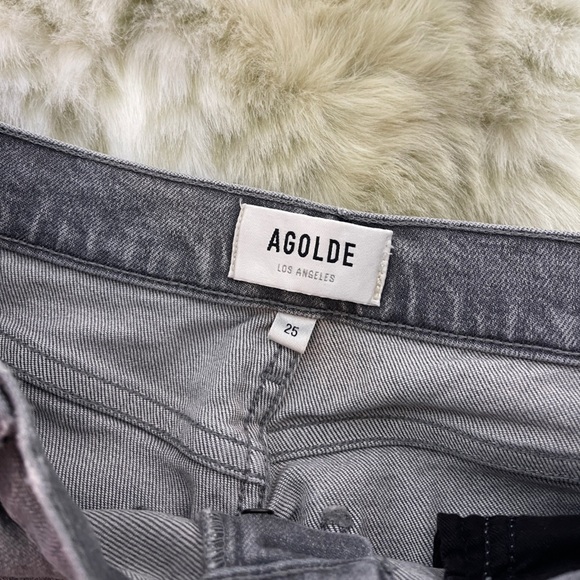 Agolde Gray Straight Leg Jeans Mid-Rise Casual - Picture 9 of 9